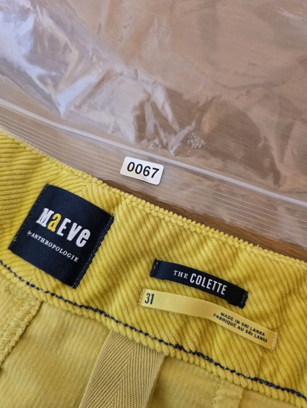 Maeve The Colette Wide-Leg Corduroy Pants Yellow Size 31 - Picture 4 of 11